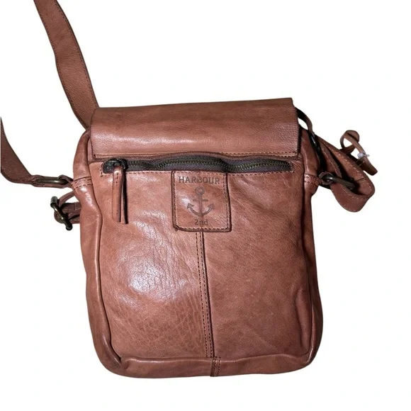 NWT Harbour 2nd Marlies Leather Crossbody Bag - Cognac Brown Boho Messenger - Picture 4 of 6